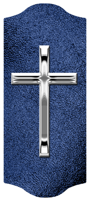 DARAY-C-510-SL-SH-BL Silver Single Cross Shimmer Blue